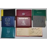 Cricket autograph albums 1950s-1980s. Small box comprising eight autograph books with a varied