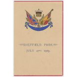 'Sheffield Park, July 25th 1903'. Elaborate and sumptuously designed official menu for a lunch/