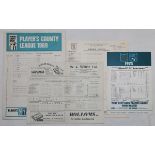 South Western county scorecards 1962-2003. A selection of Glamorgan (Qty 8), Gloucestershire (8) ,