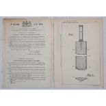 Cricket patents 1909-1951. Blue folder containing twenty original patent specifications for