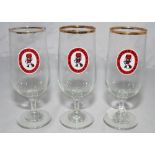 World Cup 1966. Three original Watney Mann drinking glasses produced to commemorate the World Cup in