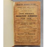 Wisden Cricketers' Almanack 1905 & 1906. 42nd and 43rd editions. Both uniformly bound in light brown