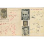 County autographs 1948. Nine individual pages signed by members of county teams, the majority in