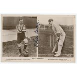 Elias Henry 'Patsy' Hendren. Middlesex C.C.C., Brentford F.C. & England. Sepia postcard of Hendren