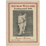 Arthur W. Wellard. Arthur Wellard Testimonial souvenir brochure 1951. Sold with 'Arthur Wellard