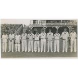 New Zealand tour to England 1949. Original mono photograph of H.D.G. Leveson-Gower's team at