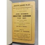 Wisden Cricketers' Almanack 1917, 1918 & 1919. The 1917 and 1919 editions bound in blue boards and
