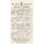 England v Australia 1981. Official scorecard with complete printed scores for the drawn second Test,