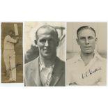 Middlesex C.C.C. 1930s. Four original mono press photographs of Durston (2), Watkins and Allen, each