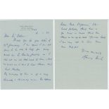 Ronald 'Ronny' Aird. Hampshire & Cambridge University 1920-1938. Four page handwritten letter from