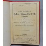 Wisden Cricketers' Almanack 1881. 18th edition. Bound in red boards with titles in gilt to spine.