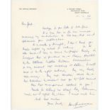 Don Bradman. Australia. Original handwritten one page letter from Don Bradman to Jack Pollard