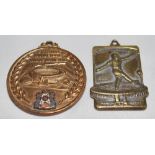 World Cup Brazil 1950. Two commemorative gold metal medal from the World Cup 1950 held in Brazil.