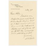 Arthur Edward Newton. Somerset 1891-1914. One page handwritten letter on Dipford House, Trull,