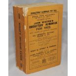 Wisden Cricketers' Almanack 1922. 59th edition. Original paper wrappers. Small loss to top left hand