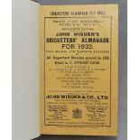 Wisden Cricketers' Almanack 1933. 70th edition. Bound in brown boards, with original wrappers,