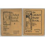 'The Cricket Handbook' 1903, 1904 & 1905. John Leng & Co Ltd, Fleet Street, London. Wear, staining