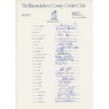 Warwickshire C.C.C. 1988-2002. Fourteen official autograph sheets for 1983-1985, 1989, 1991-1993,
