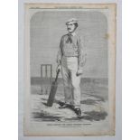 George Anderson. Yorkshire 1850-1869. 'The Illustrated Sporting News' 9th July 1864. Large full page