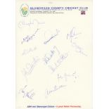 Glamorgan C.C.C. 1989-2005. Sixteen official autograph sheets for 1989-2003 and 2005. Named sheets