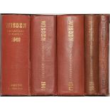 Wisden Cricketers' Almanack 1944, 1946, 1947, 1948 & 1949. Original hardback editions. All