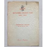 'Alexandria Cricket Club 1851-1951. Centenary Match'. Official souvenir programme for Alexandria C.