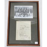 Yorkshire C.C.C. 1923. Large album page nicely signed in black ink by thirteen members of the