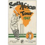 South Africa tour to England 1947. Official souvenir brochure compiled by A.W. Simpson. Decorative