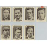 Boys Magazine 'ZAT' cricketer cards 1933. Medium size, plain blue backs. Full set of eleven cards,