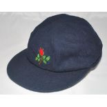 Ken Snellgrove. Lancashire 1961-1974. Lancashire navy blue 2nd XI cloth cricket cap with embroidered