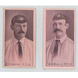 'Australian Cricket Team'. Sniders & Abrahams (Australia) Standard Cigarettes 1905. Two rare cards