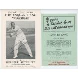 Cricket in advertising and publicity 1930s onwards. White file comprising an eclectic collection