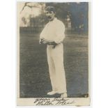 Walter Mead. Essex & England 1894-1913. Mono postcard of Mead wearing Essex cap and holding a