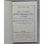 Wisden Cricketers' Almanack 1885. 22nd edition. Bound in beige boards, lacking original wrappers,