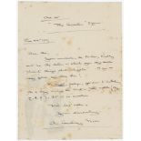 R.L. Hodgson. Journalist and author. Single page handwritten letter dated 22nd June 1929 from