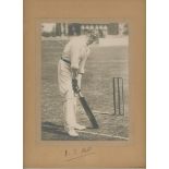 Vernon Tickell Hill. Somerset 1891-1912. Excellent mounted photograph of Hill posed at the wicket,