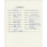 Northamptonshire C.C.C. 1988-2004. Eighteen official autograph sheets for 1981-1983, 1985, 1986,