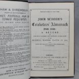 Wisden Cricketers' Almanack 1886. 23rd edition. Bound in black boards, lacking original paper
