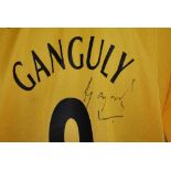 Sourav Ganguly. Bangal, Lancashire, Glamorgan & India. Glamorgan yellow one day short sleeved