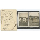 Yorkshire C.C.C. 1928. Album page signed in ink by eleven Yorkshire players. Signatures are