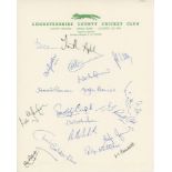 Leicestershire C.C.C. 1984-2004. Eighteen official autograph sheets for 1984, 1986-1988, 1990-1997