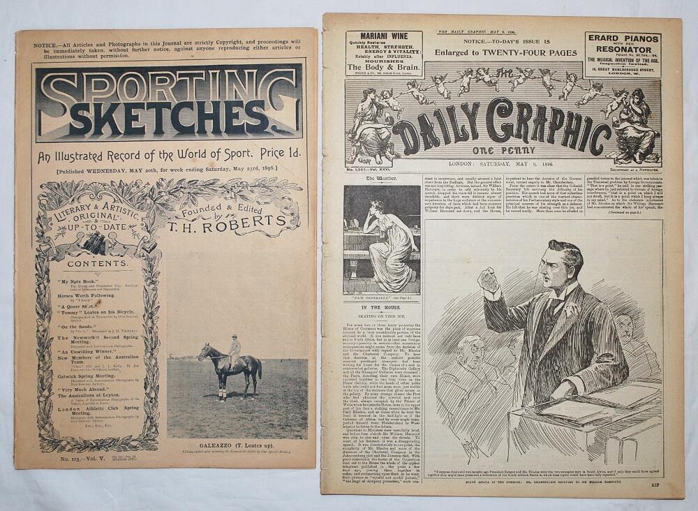 'Sporting Sketches'. Copy of the magazine for 20th May 1896, Vol. V, number 113. Includes two full