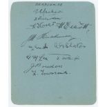 Derbyshire C.C.C. c1929. Album page nicely signed in black ink by eleven Derbyshire players.