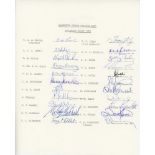 Hampshire C.C.C. 1983-2003. Fifteen official autograph sheets for 1983, 1984, 1991-1999, 2001-