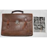 Leonard Hutton, Yorkshire & England 1934-1955. Brown leather briefcase used by Hutton during his