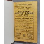 Wisden Cricketers' Almanack 1931. 68th edition. Bound in brown boards, with original wrappers,