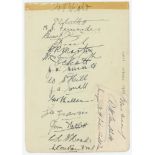 West Indies tour to England 1928. Album page nicely signed in ink by sixteen playing members of