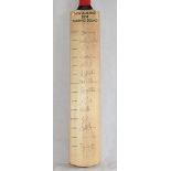 New Zealand tour of England 2004. Full size cricket bat signed to face by fourteen members of the