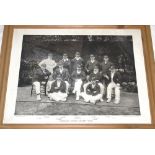 Yorkshire C.C.C. c1900/1902. Original large mono 'colotype' print of the Yorkshire team seated and