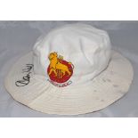 Allan Peter Wells. Sussex, Kent & England 1981-2000. White broad brimmed sunhat worn by Alan Wells